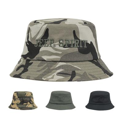 China Embroidery 2020 Custom Design Camouflage Fishing Fashion Bulk Bucket Hats With Your Own Logo for sale