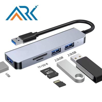 China Mobile Devices .desk Computer ARK 5 in 1 USB A Docking Station Usb Hub Adapter Hub To SD/TF+USB3.0+2*USB2.0 USB C for USB Dock MacBook for sale