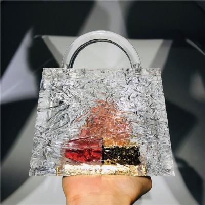 China Fashion Clear Clear Ice Split Acrylic Clutch Crystal Party Purses For Women Wedding Evening Clutch Bags Clear Acrylic Purse for sale