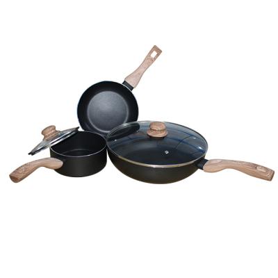 China Viable Accept OEM/ODM Cookware Set Ceramic Coating Die Cast Aluminum Non-Stick Cookware Set for sale