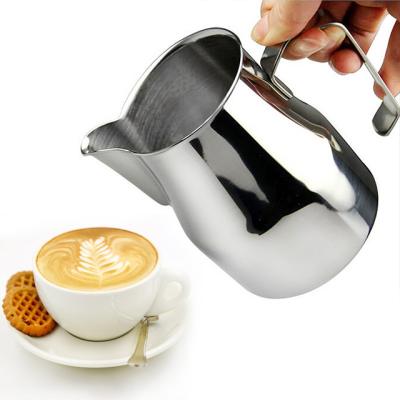 China WITH LID 350/500ml Coffee Pot Stainless Steel Jug Cappuccino Or Latte Maker Milk Frothing Pitcher for sale