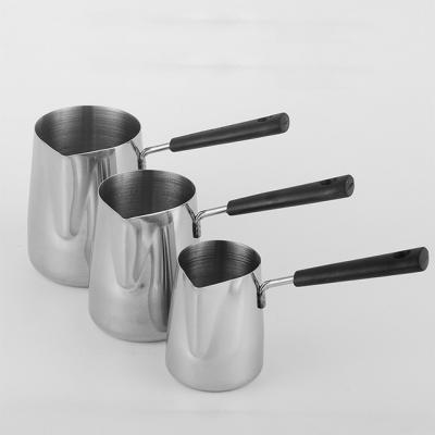 China WITH LID Long Handle Thickened Turkish Coffee Pot Stainless Steel Tea Maker Coffee Mug Set for sale