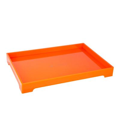 China Custom orange  pmma acrylic decorative trays manufacturer for hotel supply for sale