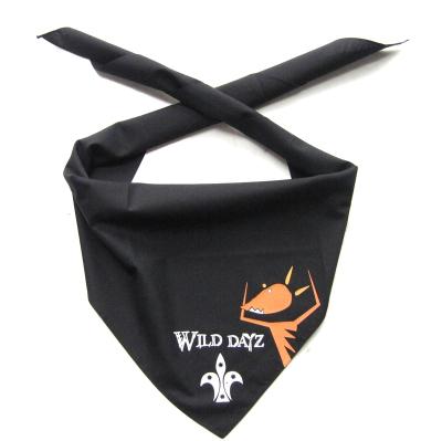 China DecorateÂ   Customized Pet Triangle Bandanas Cotton Fabric Screen Printing Bandana Bibs with Tie Band for Dogs and Cats in Black for sale