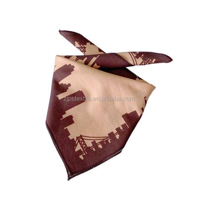 China Stripe good quality fashion cotton handkerchief latest customize design silk screen printing logo edge rolled sewing square bandana for sale for sale