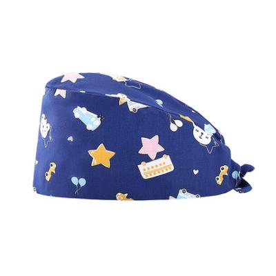 China Multifunctional promotion cheap customized surgical cap cotton or polyester made durag silk screen or digital printing cap for nurses and doctor for sale