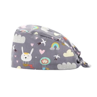 China Multifunctional promotion cheap customized surgical cap cotton or polyester made durag silk screen or digital printing cap for nurses and doctor for sale