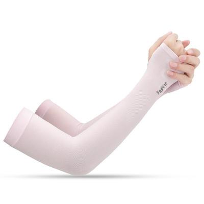 China Antibacterial Sun Protection Antibacterial Ice Sleeve Sun Protection Arm Guard Popular Solid Color Summer Outdoor UV UV Custom Riding Riding Long Sleeve for sale