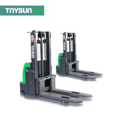 China Building Material Shops High Capacity Battery Auto Powered Lift Forklift 2000kg Load Walking Electric Pallet Stackers for sale