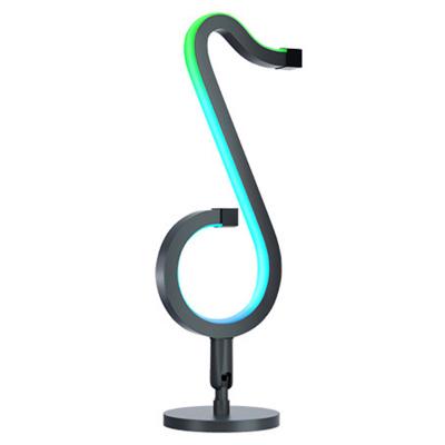 China Creative Eco-friendly RGB Music Note Table Lamp Night Light for Living Room Smart Decoration with Remote Control Table Lamp for sale