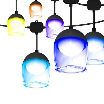 China Outdoor Indoor Outdoor Decoration 15LED/12.5m String Lights Led Waterproof RGB Multicolor Changing and Warm White Outdoor Hanging Lights String for sale