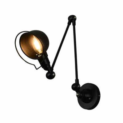 China Retro Design Modern Industrial Indoor Bedroom Cafe Office Swing Arm Wall Light E27 LED Wall Lamp Long Black for sale