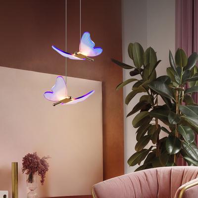 China Modern Luxury Led Hang Lamp Kitchen Bedroom Indoor Attic Living Room Butterfly Pendant Lights Nordic Dining Lighting Fixtures for sale