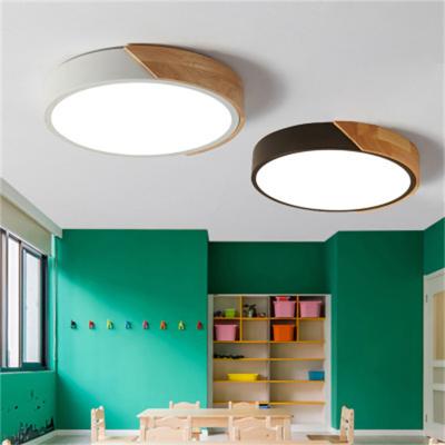 China Macaron Wood Living Room Lamps Solid Wood Round Modern Minimalist Ceiling Light Led Ceiling Light Nordic Lamps for sale