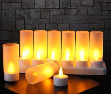 China 6pcs /sets ,12pcs/set Rechargeable Candle, Flamless candle with base,Yellow,Warm White,ABS Plastic for sale