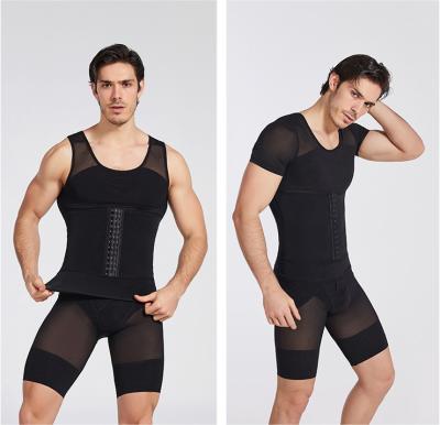 China Men's QUICK DRY shapewear waist hook upper body slimming fitness vest shapewear for men for sale