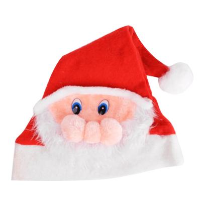 China Fashional Christmas Decorations Gift Short Plush Father Christmas Hat Wholesale Kids Adult Christmas Hats for sale