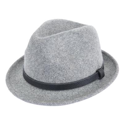 China Durable British Wool Gray Fedora Hats Wholesale Brim Fedora Hats Women Curled Short for sale