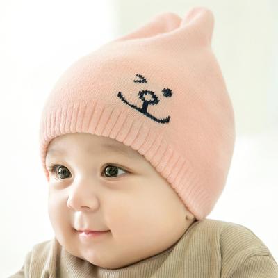 China Cozy Baby Kids Children Candy Color Pompom Hat Hood Winter Warm Knitted Beanie Hat for sale