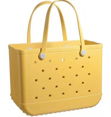 China Washable Yellow Beach Cross - Body Handbag Eva Handbag Diagonal Beach Plastic Silicone Rubber Shopping Swamp Tote Bags For Women for sale