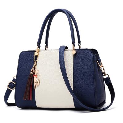 China Fashion Custom PU Leather Korean Messenger Fashion Luxury Tote Bag Blue Handbags For Women for sale