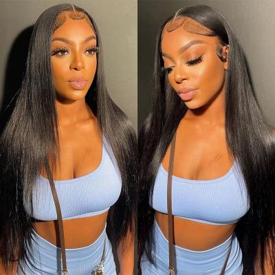 China Body Wave 30 40 inches raw indian hair cuticle aligned hd swiss lace frontal wigs lace front wigs human hair wigs for black women for sale