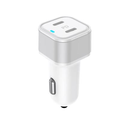 China Fast Charging Speed GRS Factory Supply USB C Car Charger 40W Fast USB Car Charger PD Dual Port Car Adapter for iPhone12/12 Pro/Max for sale