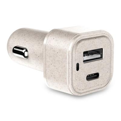 China High Speed Biodegradable Car charger, eco friendly biodegradable usb PD car charger 18W for sale