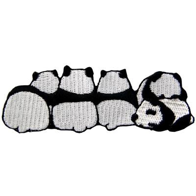 China 3D Panda Patch Funny Cute Applique Iron Sew On On Embroidered Embroidery Patch for sale