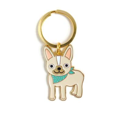 China Cute Souvenir Gifts Dog Metal Enamel Pin Keychains for sale