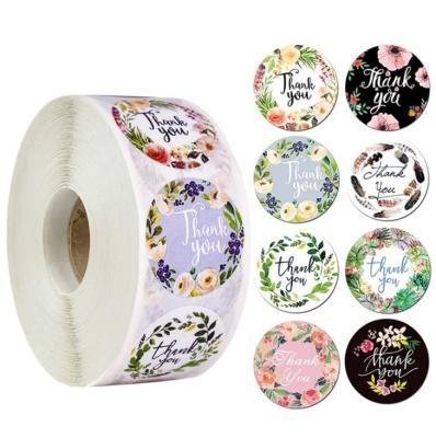 China Sticker China Manufacturer Custom Flower Bouquets Decorative Roll Thank You Round Logo Labels Custom Sticker for sale