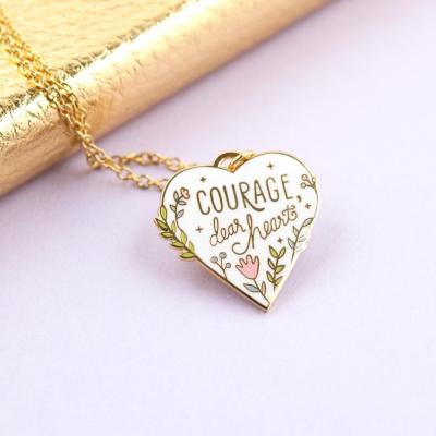 China ALLOY Fashion Alloy Gold Heart Shape Custom Enamel Pendant Necklace for sale