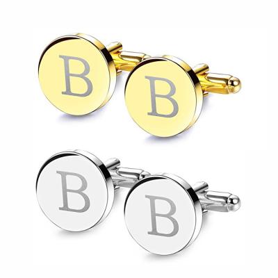 China Promotions Gifts Personalized Silver Gold Stainless Steel Custom Logo Cufflinks for sale