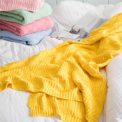 China 2021 Cheap wholesale knit cotton throw winter blanket for sale