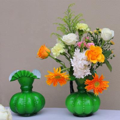 China 100% Handmade Modern Art Blown Glass Vase for Home Decor Living Room Table and Wedding for sale