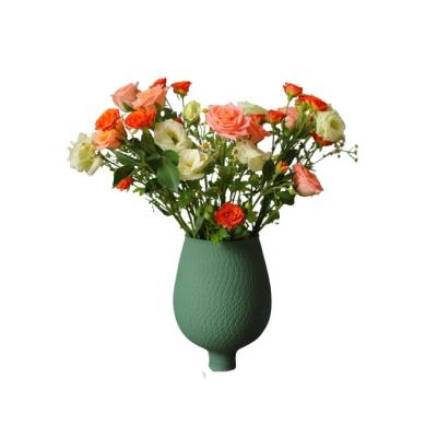 China Non-porous Scandinavian dark green ceramic vase for Christmas interior wall decoration for sale