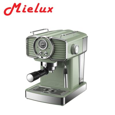 China Green Espresso Coffee Maker Retro Style Customized 20 Bar Espresso Coffee Maker Home Use Espresso Maker Machine for sale