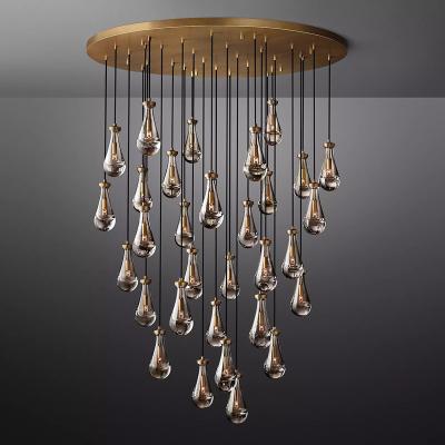 China Modern Luxury Raindrop Chandelier Lighting With Crystals Modern Chandelier High Ceiling Lamp for sale