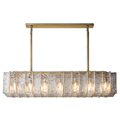 China Modern Handmade Glass Linear Chandelier Chandelier Living Room Luxury Indoor Hanging Decorative Lights for sale