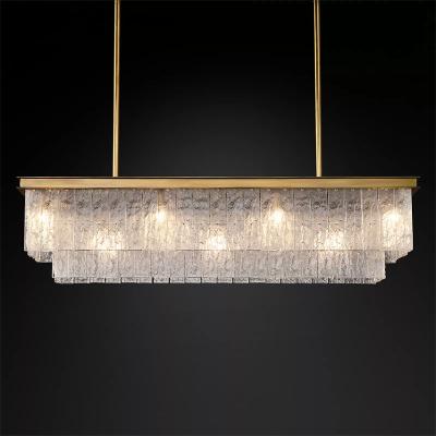 China Modern Nordic Glass Rectangle Chandelier Ceiling Suspension Light Fixture Lighting Modern Chandelier for sale