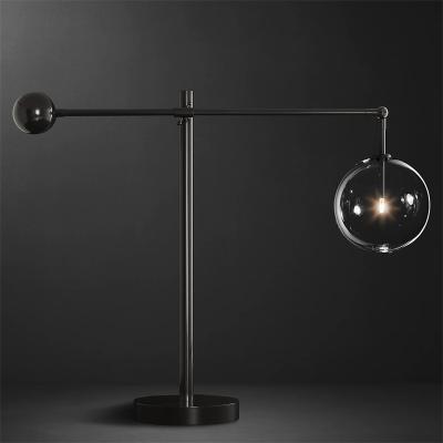 China Modern Nordic Post Modern Design Glass Ball Table Lamp Creativity Bedroom Decoration LED Lighting Desk for sale