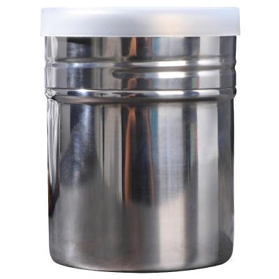 China Sustainable Stainless Steel Seasoning Jar For Home Dining With Lid Fine Mesh Cocoa Powder Jar And Pepper Sieve Jar for sale