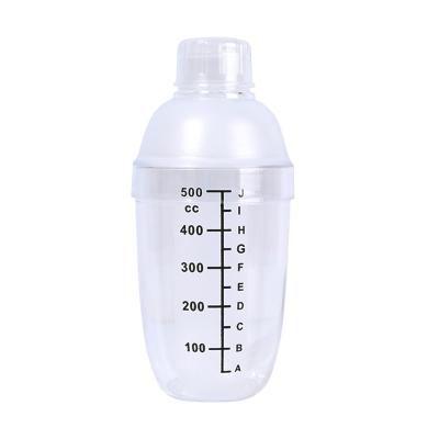 China Sustainable Plastic Cocktail Shaker Catering Milk Tea Shop Bar Tools PC 500ml Resin Snow Cup Shaker for sale