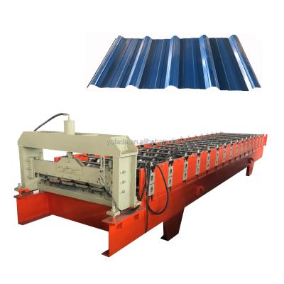 China Building Material Stores Trapezium Metal Roof Tile Making Machine Zinc Roof Sheet Roll Forming Machine for sale