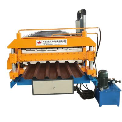 China Building Material Shops Croatia Hot Sale Double Layer Roll Forming Machine Tapezoide Roofing And 6 Rib Roofing for sale