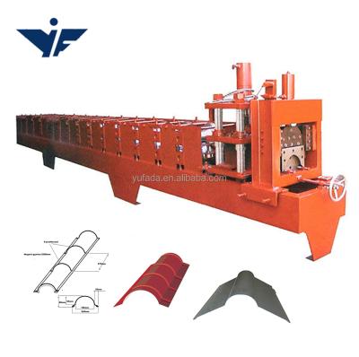 China Building Material Shops Hot Sale Aluminum Metal Roofing Ridge Cap Roll Forming Machine for sale