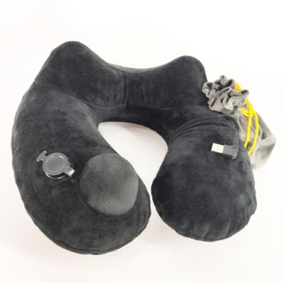 China Cheap And Portable Hotel Travel Special Automatic Electric Inflatable U Shaped Pillow With Storage Bag for sale