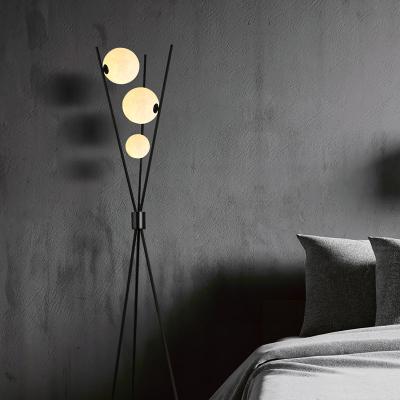 China Industrial new design floor lamp 3 unique light source G9 spray paint iron body indoor frosted floor lamp for sale