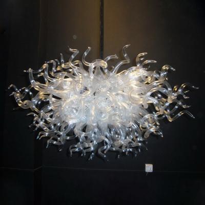 China Contemporary Round Clear Glass Chandelier Lighting Modern Murano White Glass Chandelier for sale