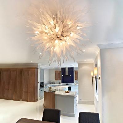 China Modern Murano Glass Chandelier Lighting Living Room Hotel White Chandelier Luxury Pendant Lights for sale